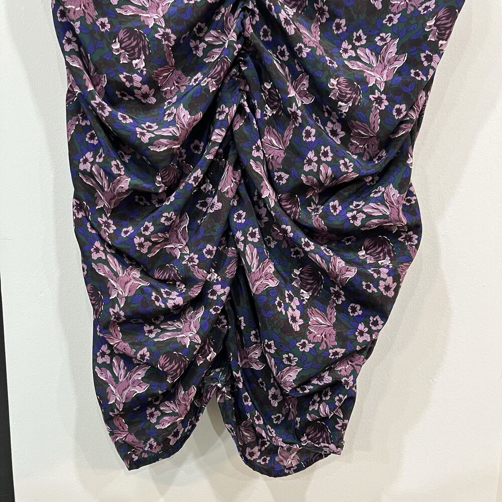 Melrose & Market Floral Ruched Puff Sleeve Dress High Neck Large - Picture 4 of 8